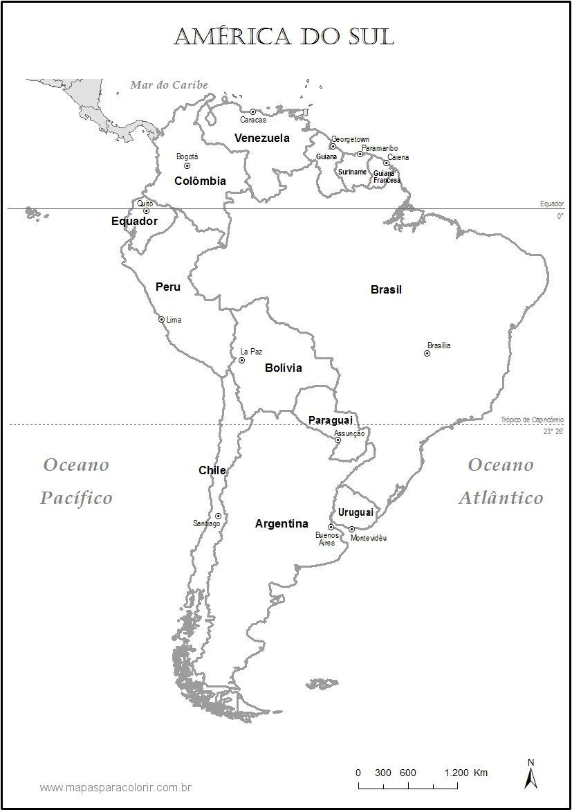Mapa Da America Do Sul Para Colorir 7968