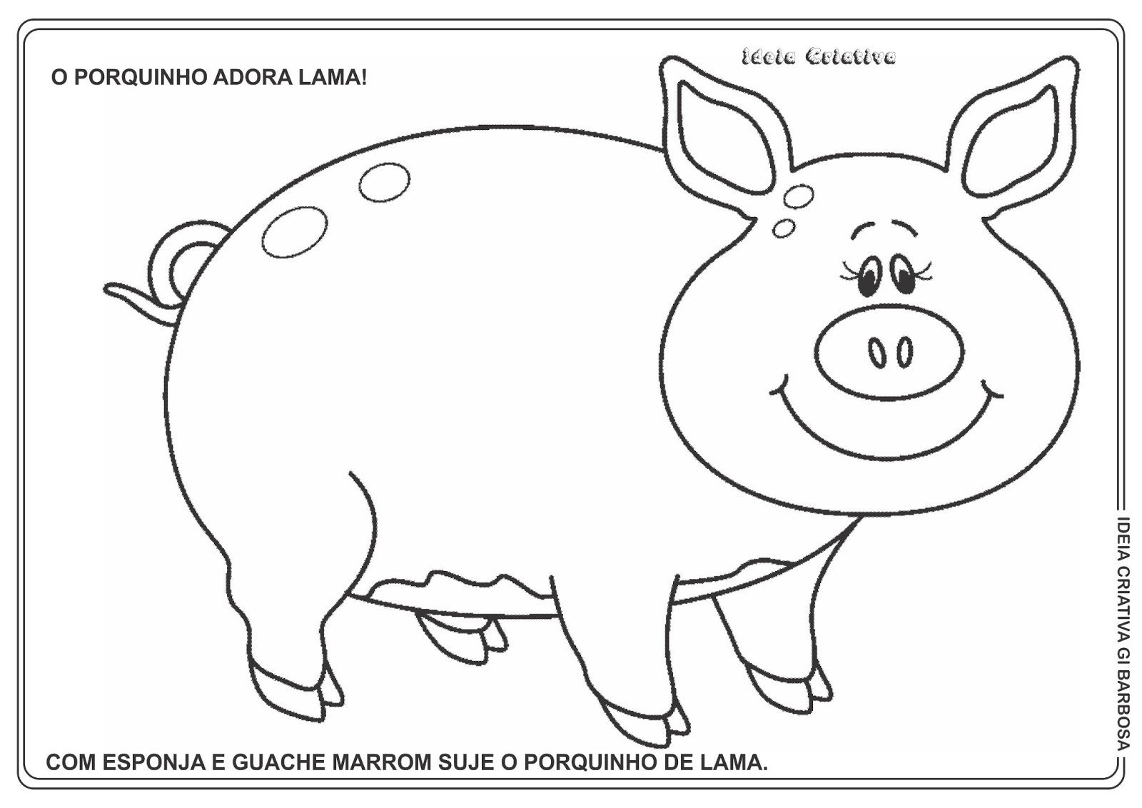 Свинья раскраска для детей 2-3 лет