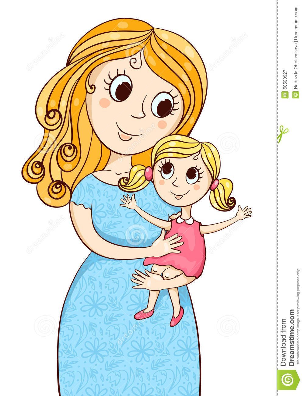 Мама с дочкой рисунок для детей